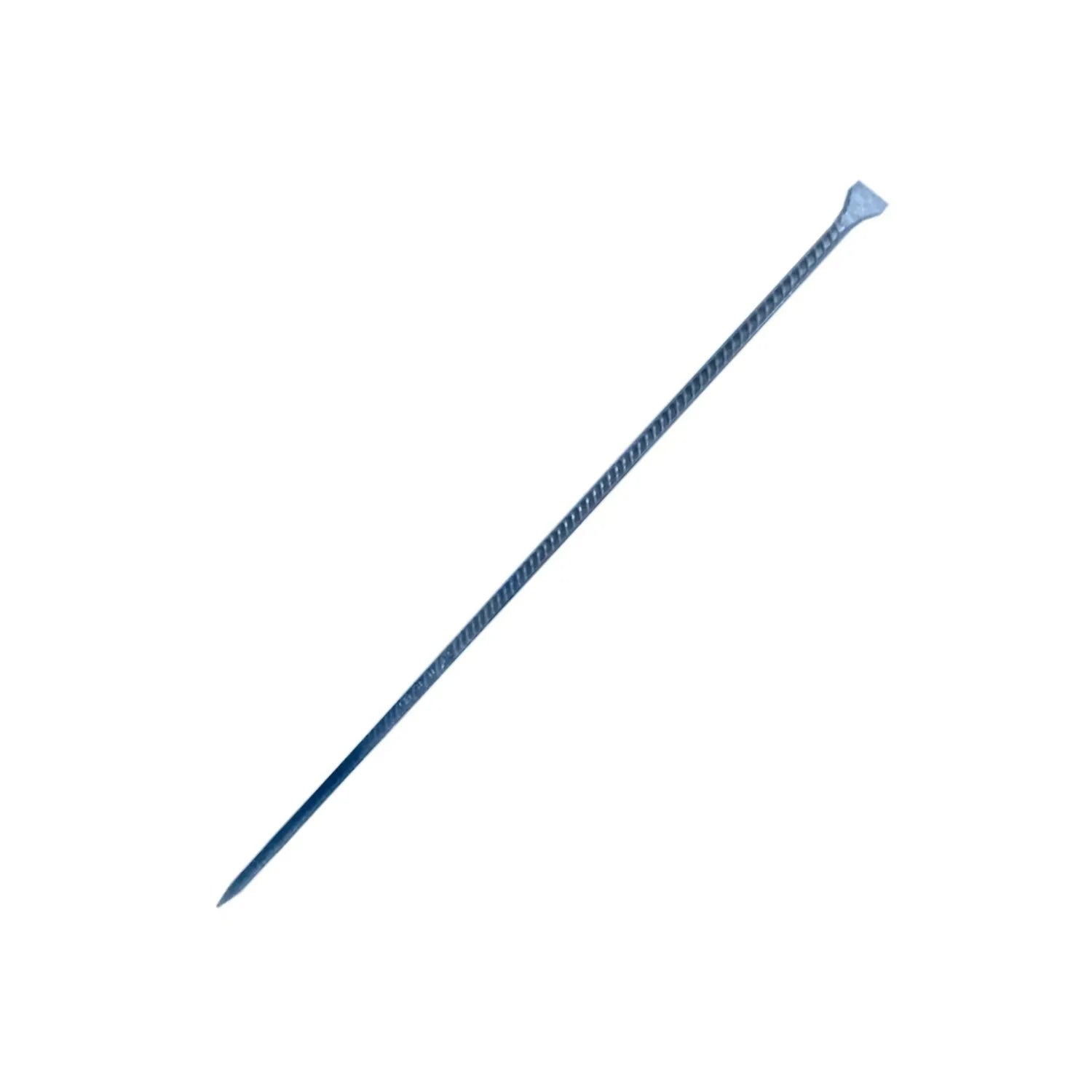Barreta de varilla de acero 1.75m, cuerpo estriado azul oscuro, con punta afilada y extremo de cincel.
