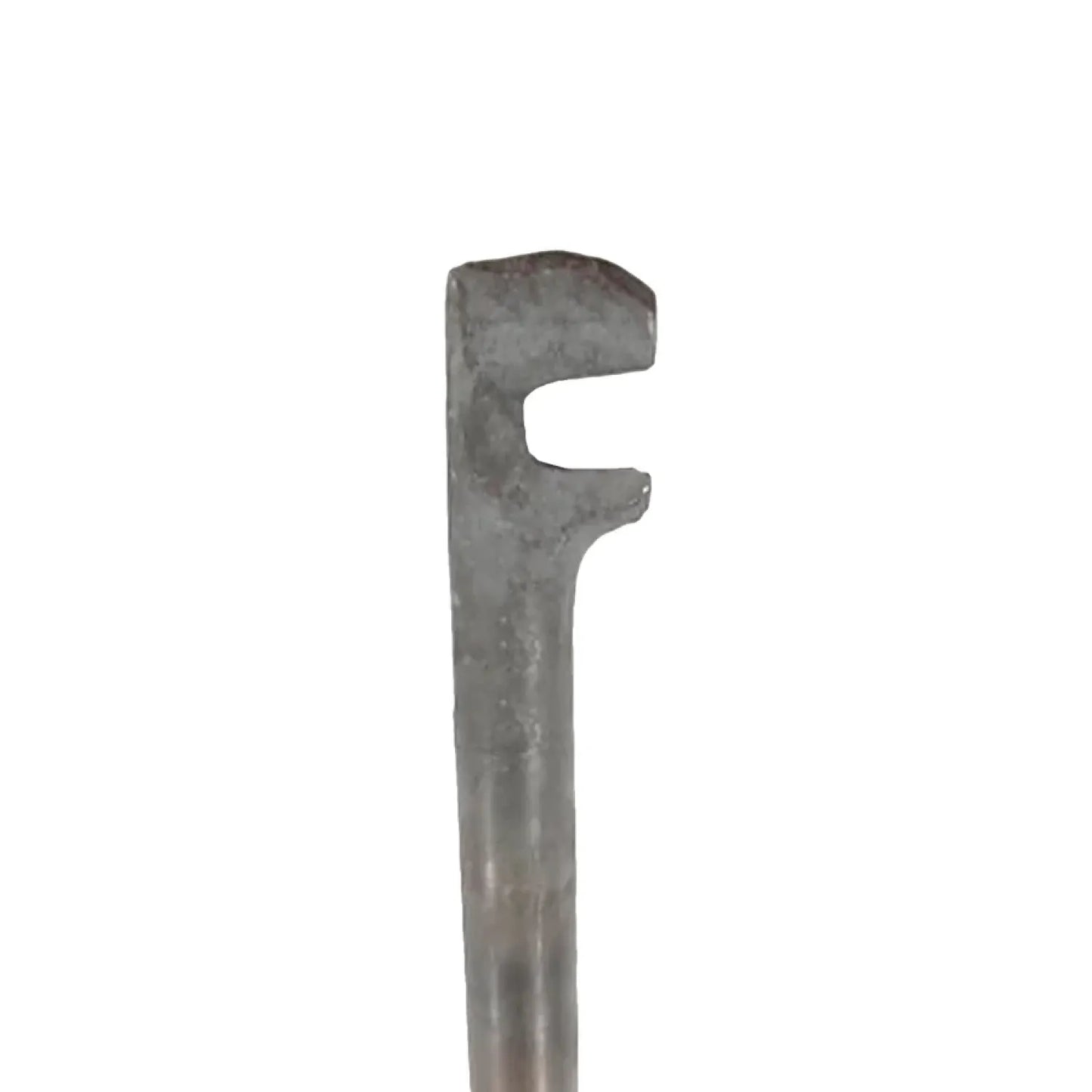 Llave de esqueleto de metal gris, punta bit con muesca para cerraduras antiguas