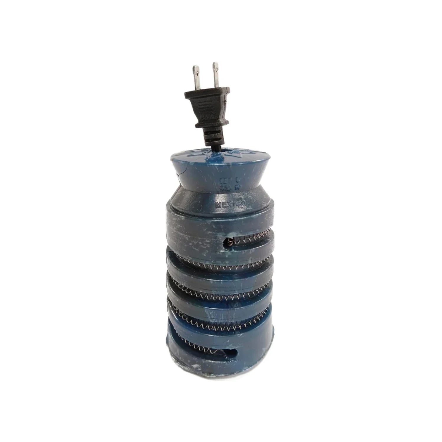 Calentador de inmersión eléctrico portátil azul de plástico para agua.