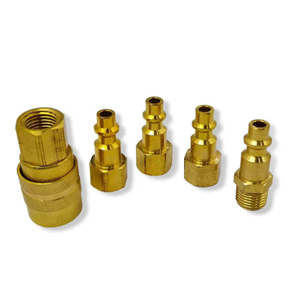 Juego de conectores rápidos neumáticos de latón, acoplador hembra y espigas macho para aire comprimido