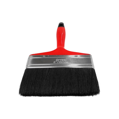 Brocha de pintura Óptima 6 pulgadas (152mm) con mango rojo y cerdas negras