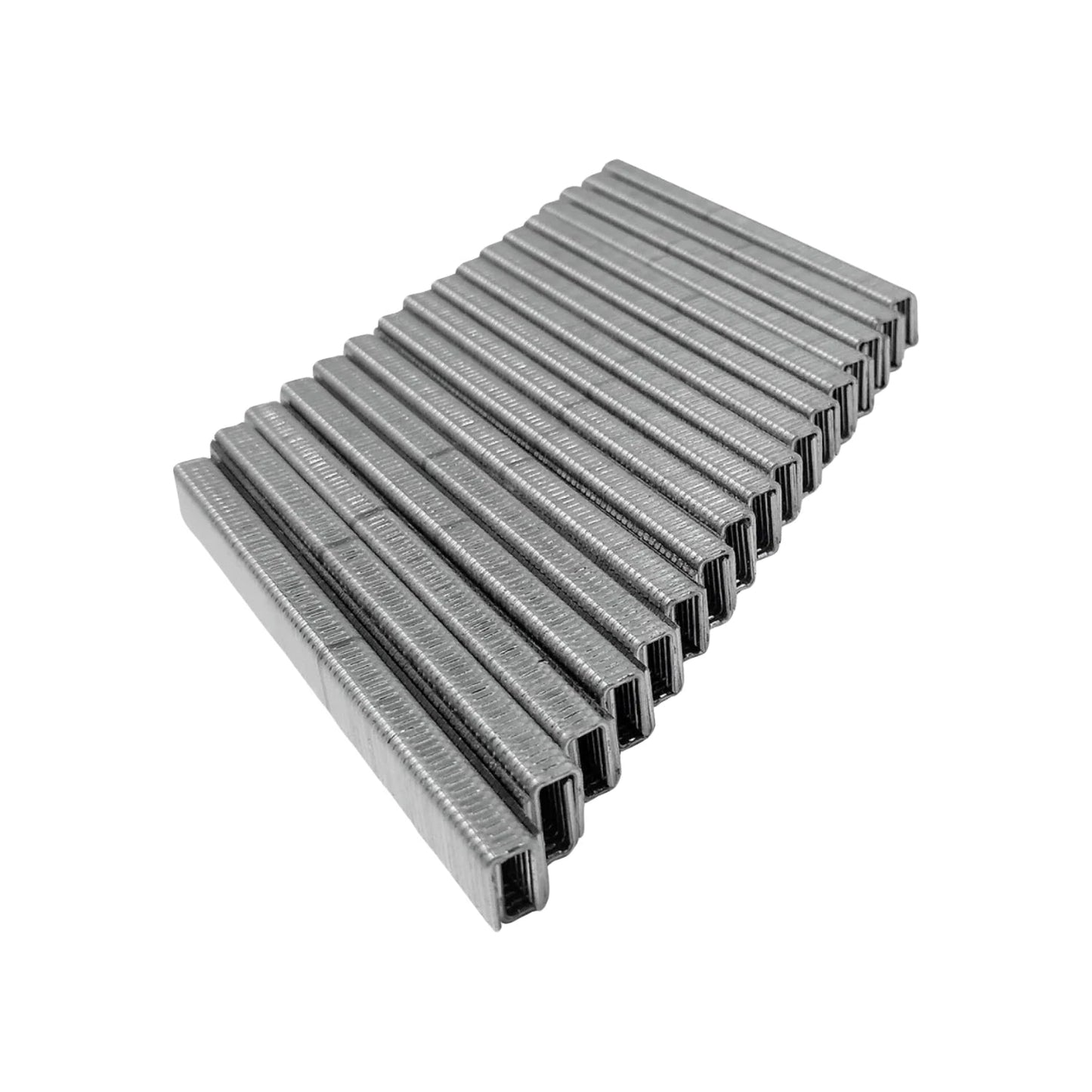 Grapas metálicas apiladas para engrapadora neumática, sujetadores de ferretería industriales plateados