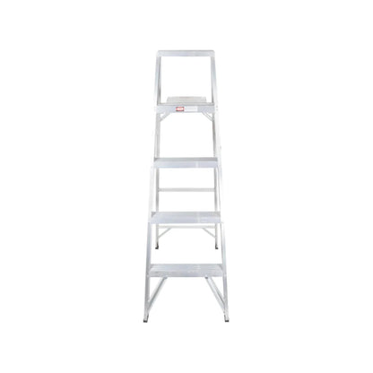 Escalera de tijera de aluminio con 4 peldaños antideslizantes para uso doméstico o profesional