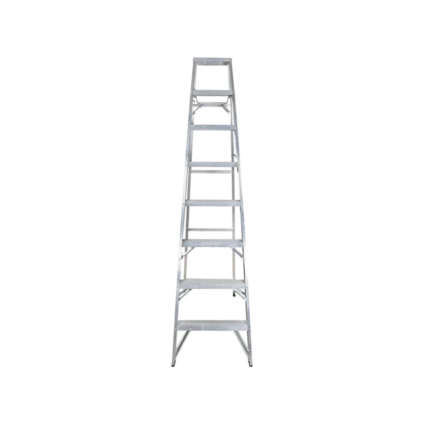 Escalera de tijera profesional de 7 peldaños de aluminio, resistente y plegable para trabajo en altura