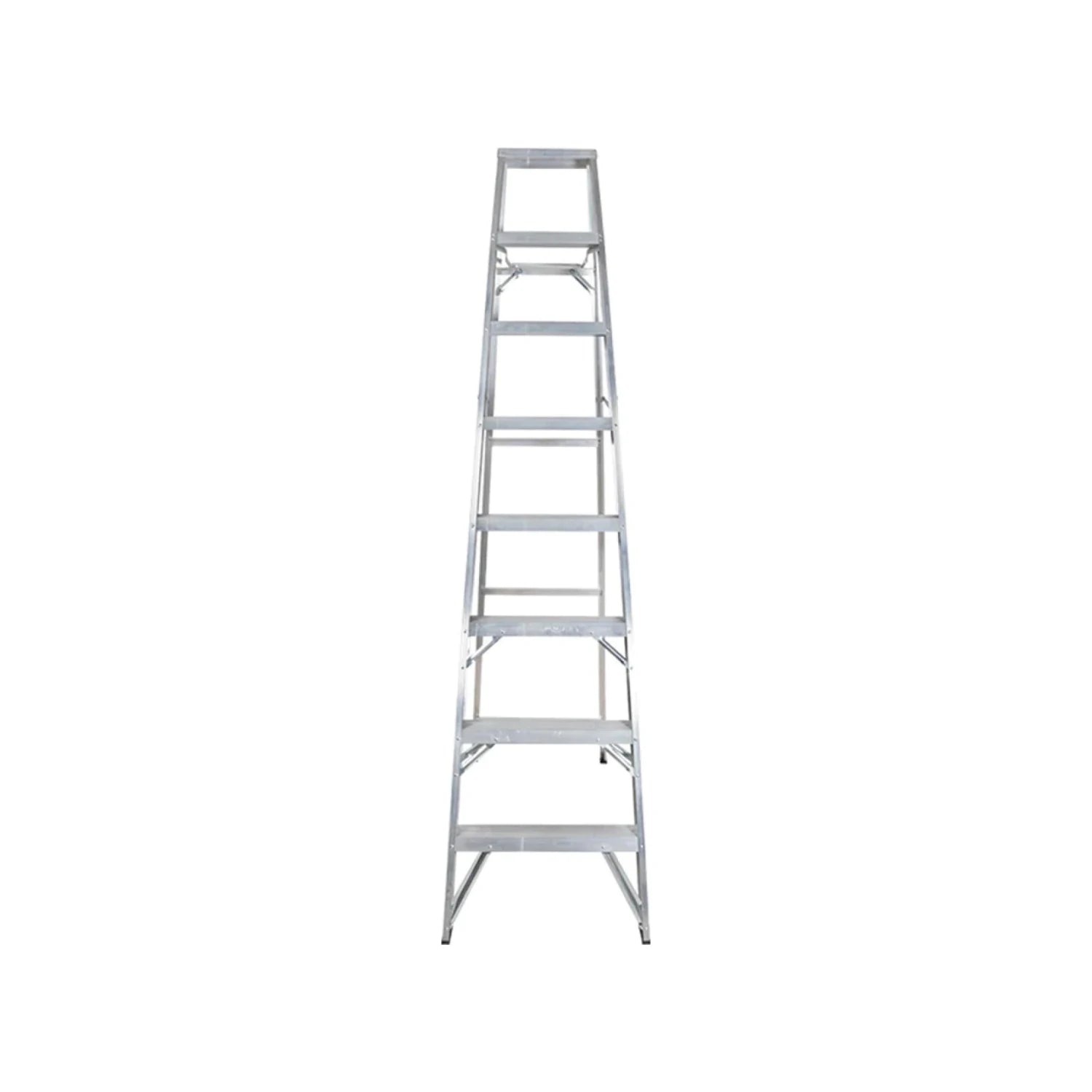 Escalera de tijera profesional de 7 peldaños de aluminio, resistente y plegable para trabajo en altura