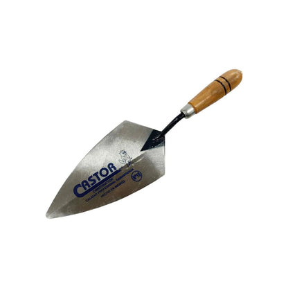 Cuchara de albañil Castor N°10 mango de madera, calidad profesional para construcción