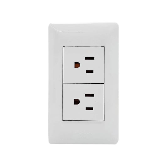 Placa 2 contactos blanca Solaris WB-61 ultra