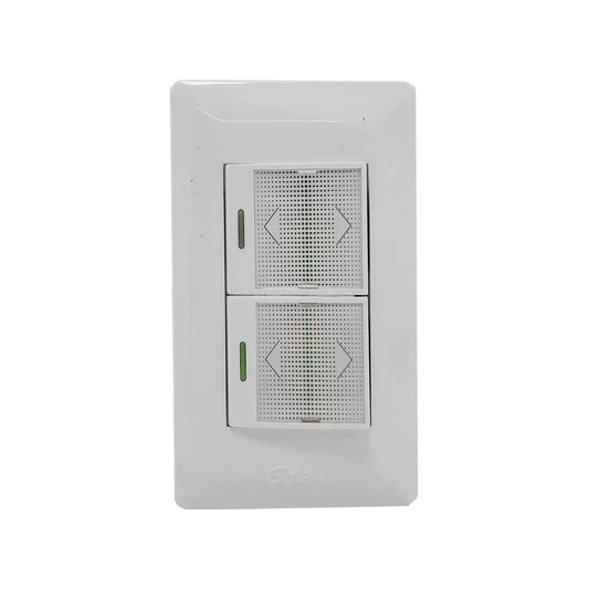 Placa 1 apagador/1 apagador escalera blanca Solaris 2WB2 ultra