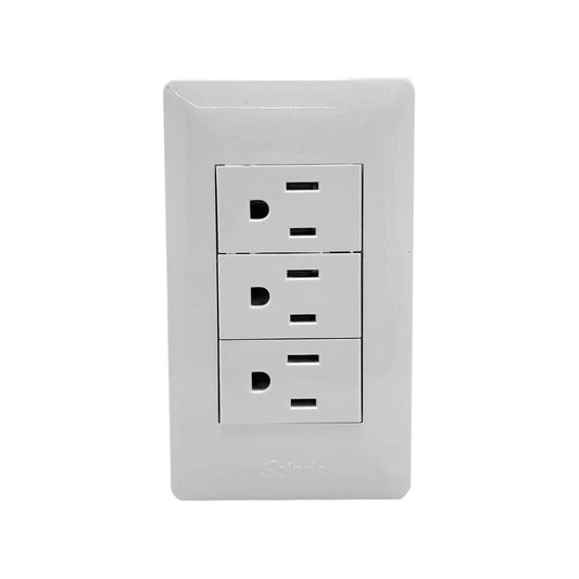 Placa 3 contactos blanca Solaris WB-613 ultra