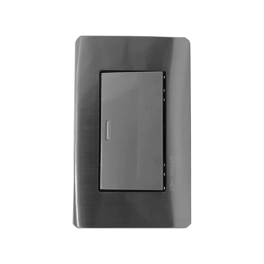Placa 1 apagador escalera gris cromo Solaris 1AL1GR