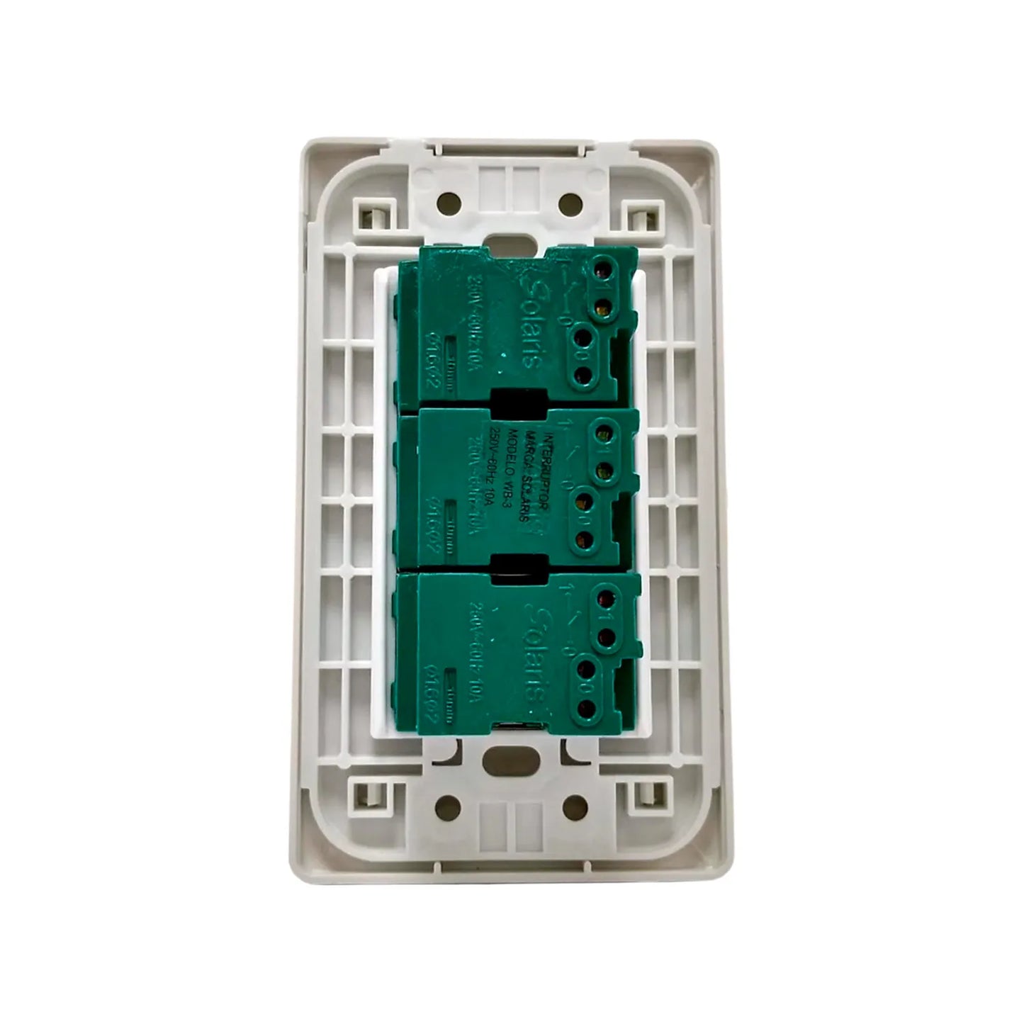 Placa 3 apagadores blanca Solaris WB-3 ultra