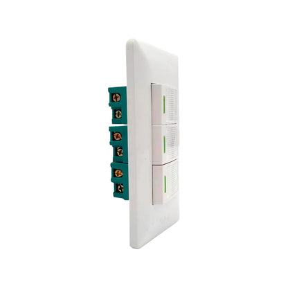 Placa 3 apagadores blanca Solaris WB-3 ultra