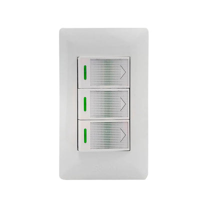 Placa 3 apagadores blanca Solaris WB-3 ultra