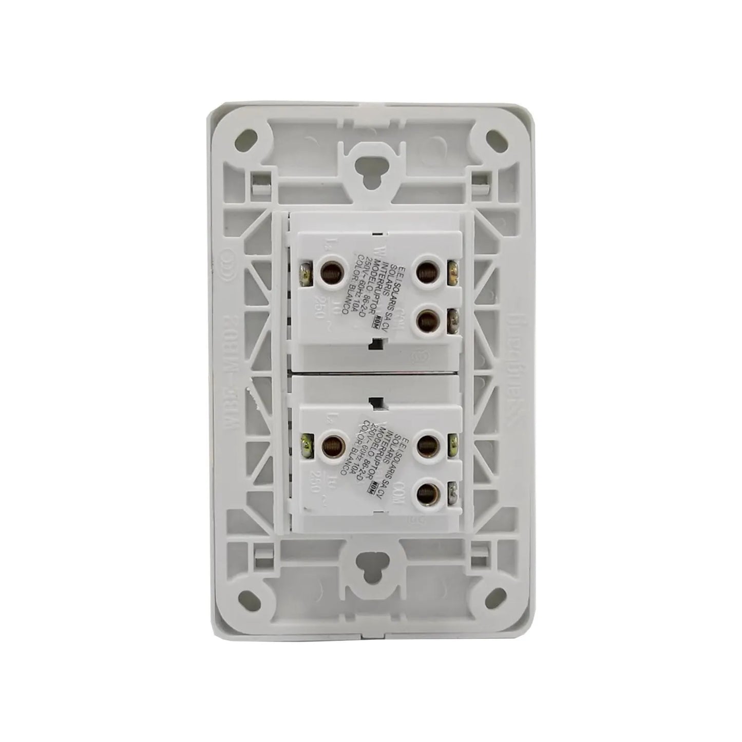 Placa 1 apagador/1 apagador escalera blanca Solaris 862DBC