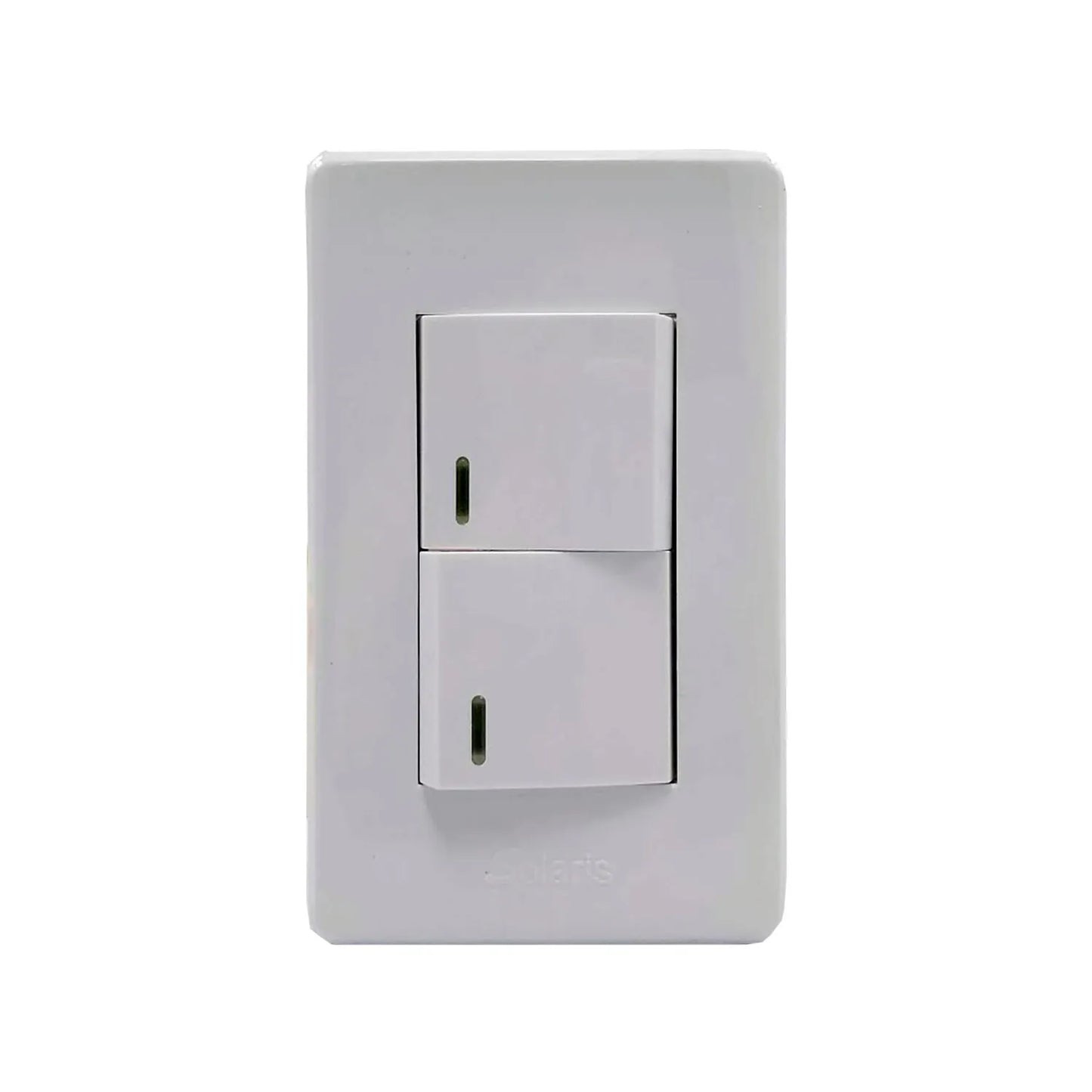 Placa 1 apagador/1 apagador escalera blanca Solaris 862DBC