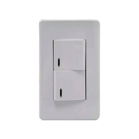 Placa 1 apagador/1 apagador escalera blanca Solaris 862DBC