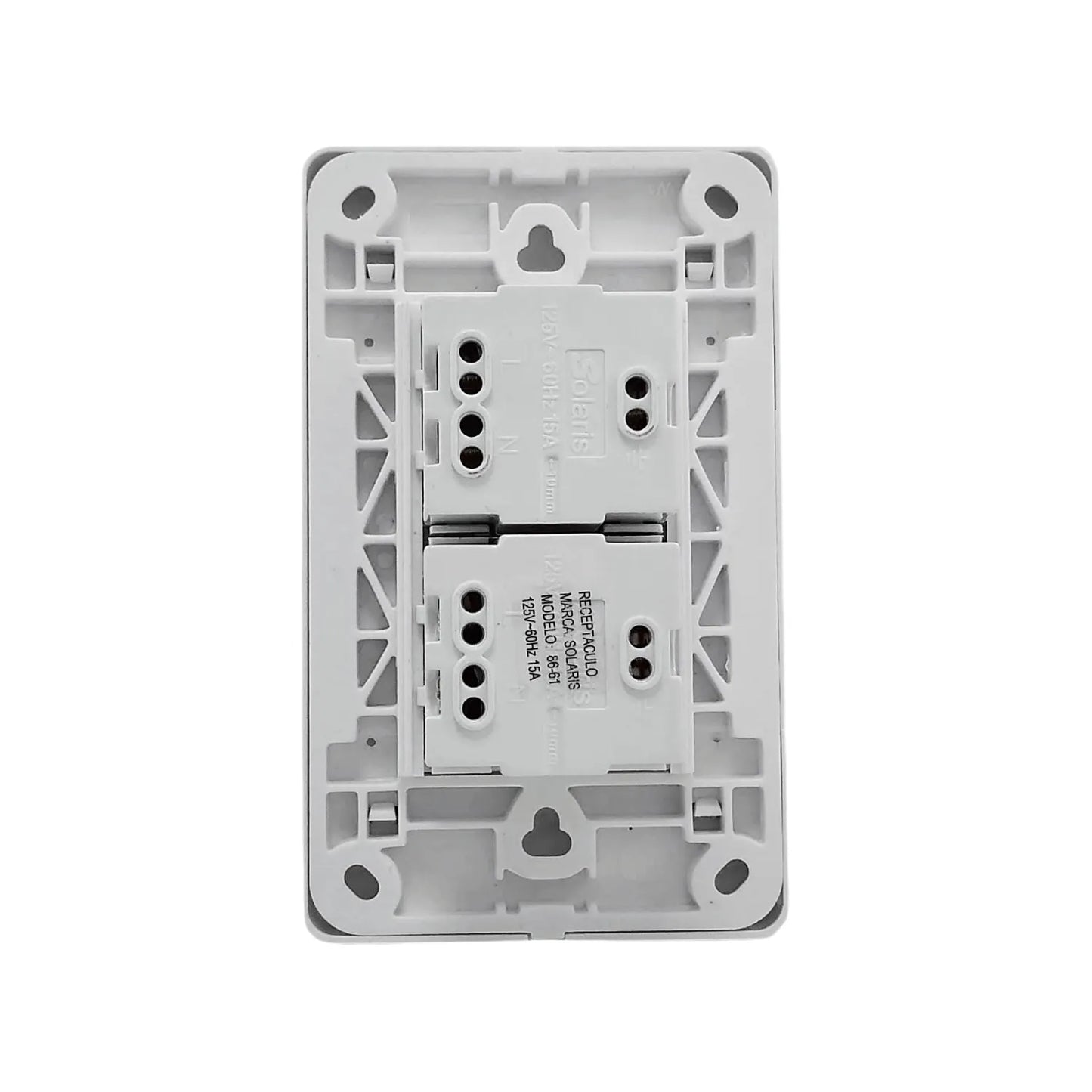Placa 2 contactos blanca Solaris 8661BC