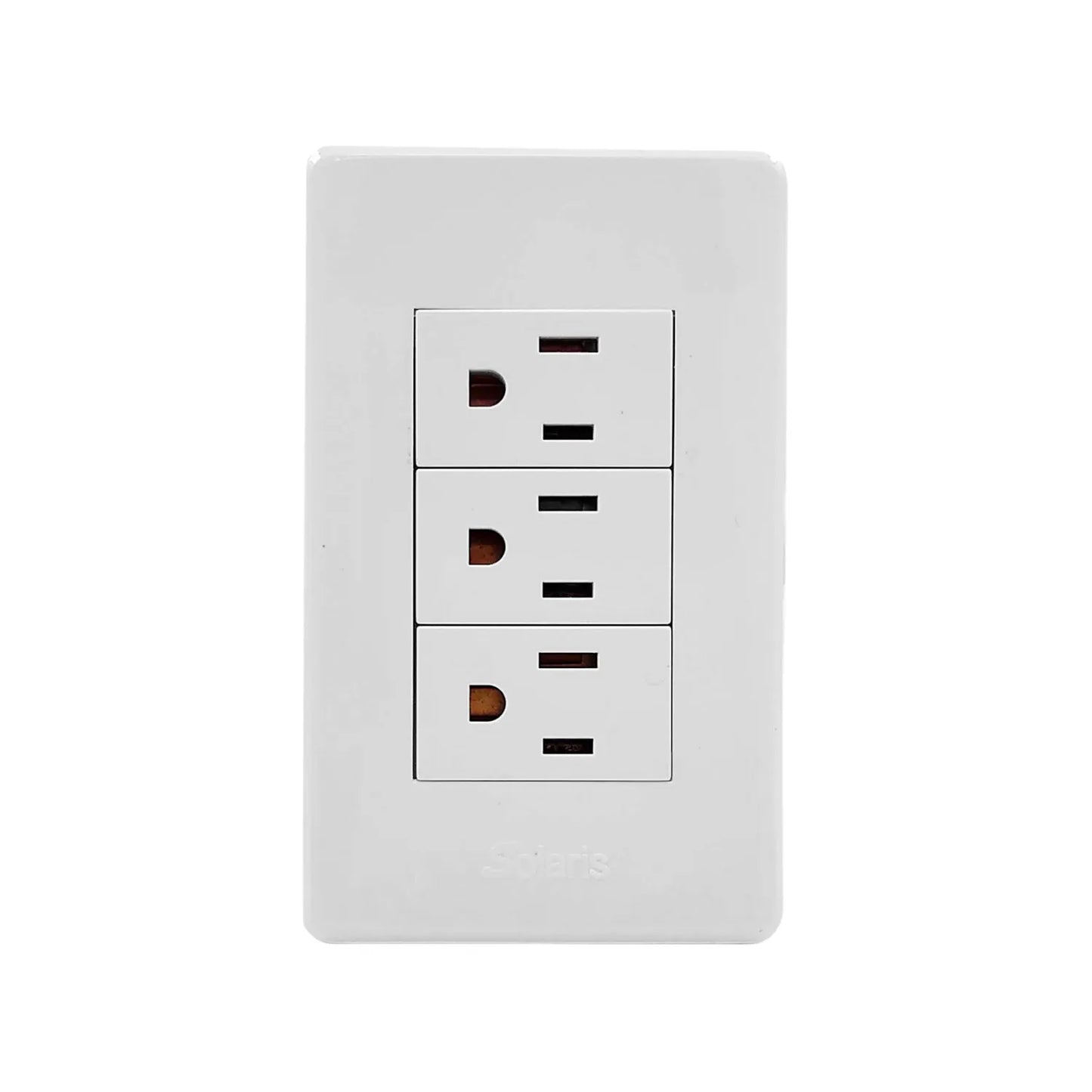 Placa 3 contactos blanca Solaris 86613BC