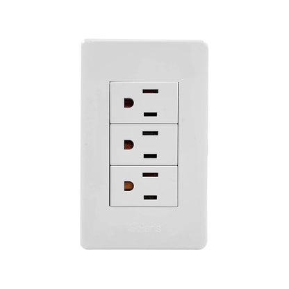 Placa 3 contactos blanca Solaris 86613BC
