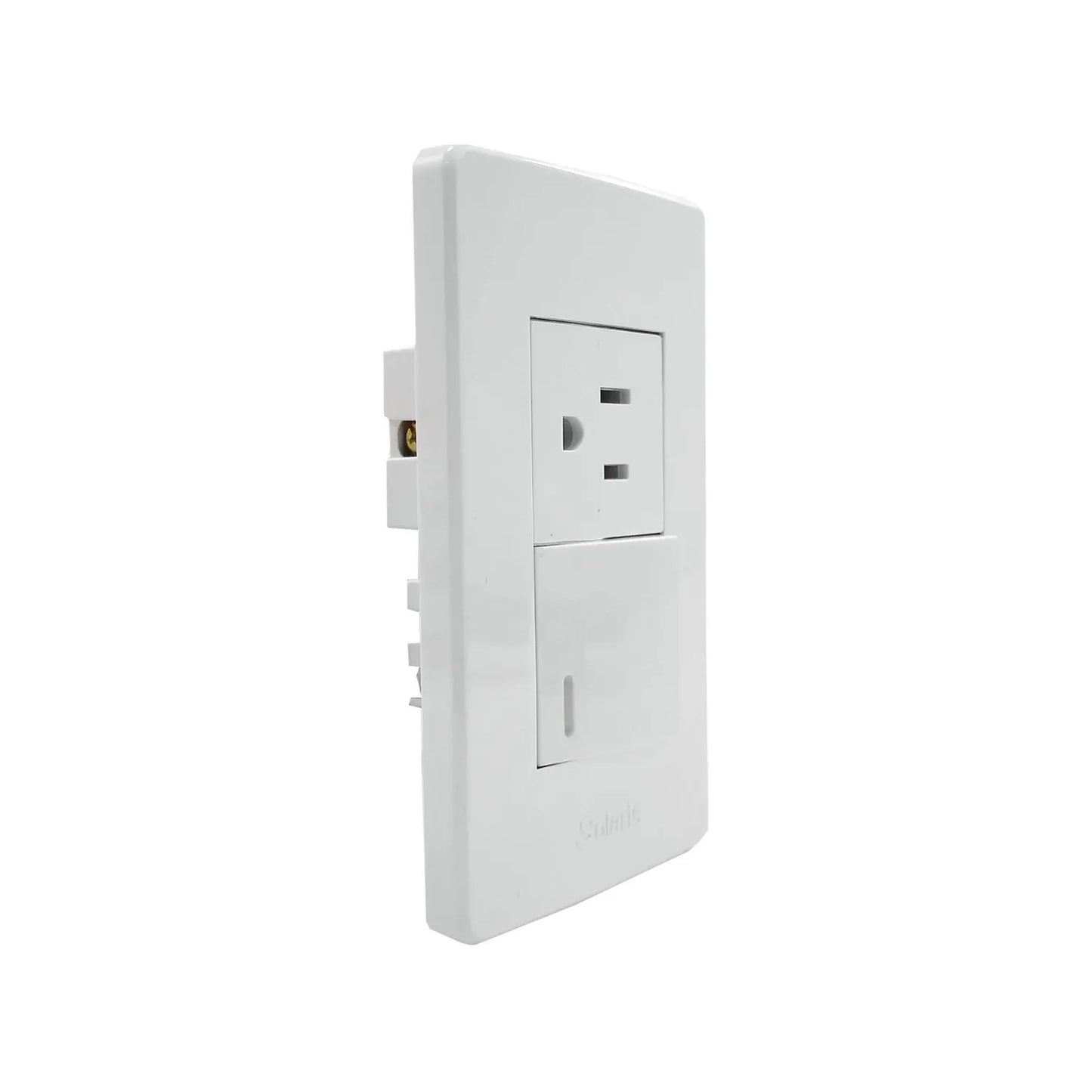 Placa 1 apagador/1 contacto blanca Solaris 8662BC