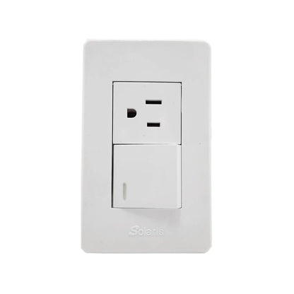 Placa 1 apagador/1 contacto blanca Solaris 8662BC