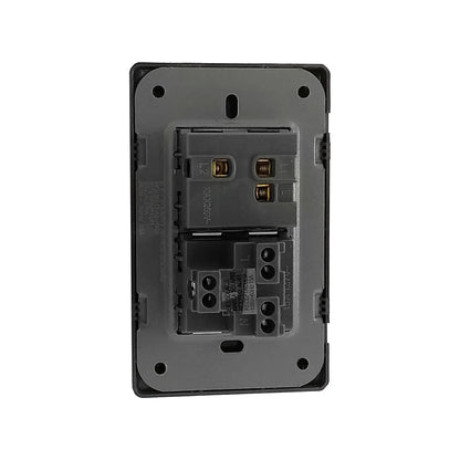 Placa 1 apagador escalera/1 contacto gris cromo Solaris AL62GRES