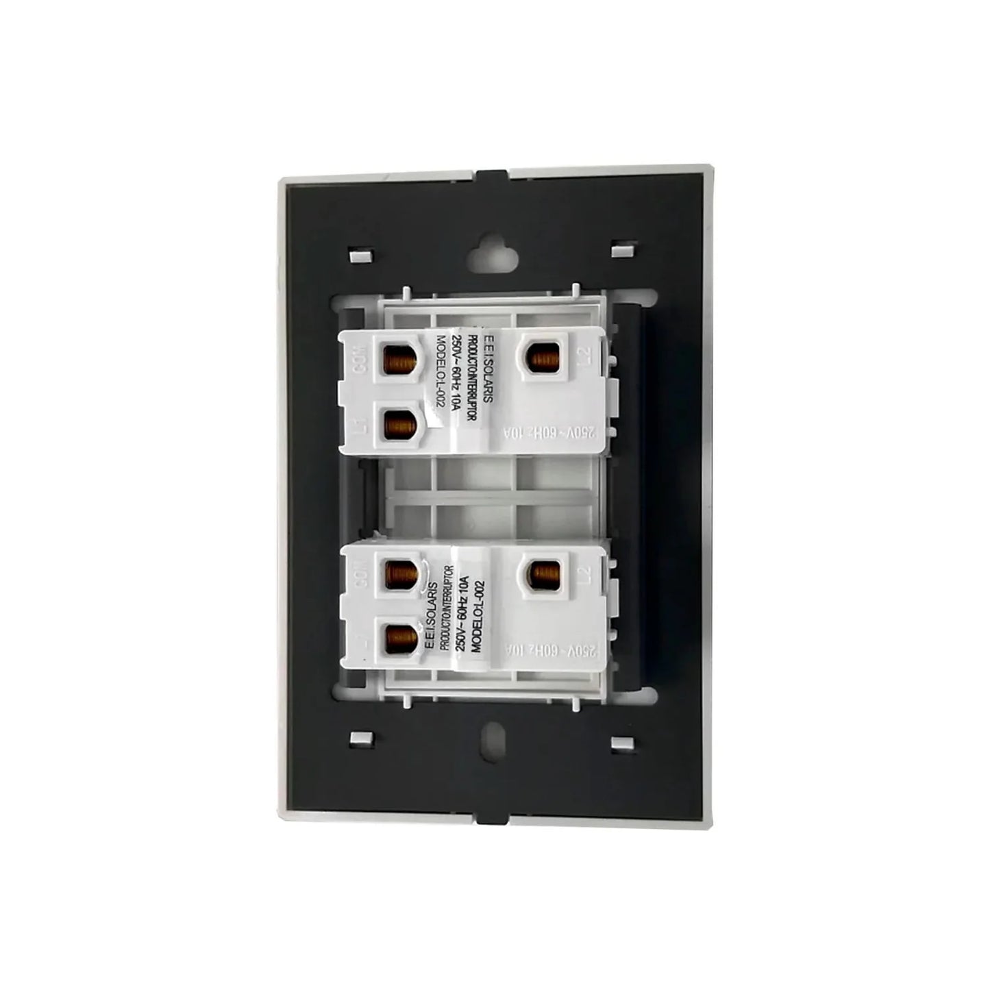 Placa 2 apagadores escalera blanca push Solaris L-002