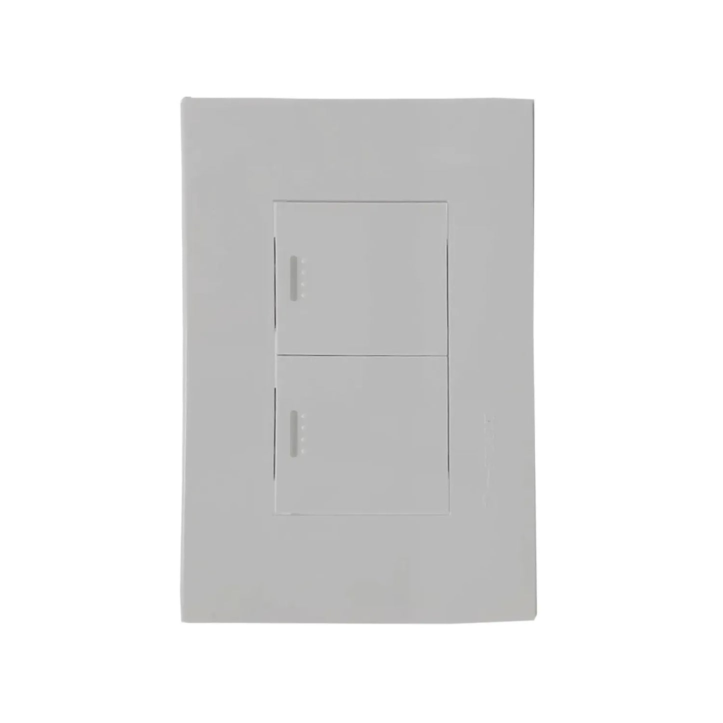 Placa 2 apagadores escalera blanca push Solaris L-002