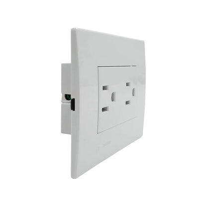 Placa 2 contactos blanca push Solaris L-61