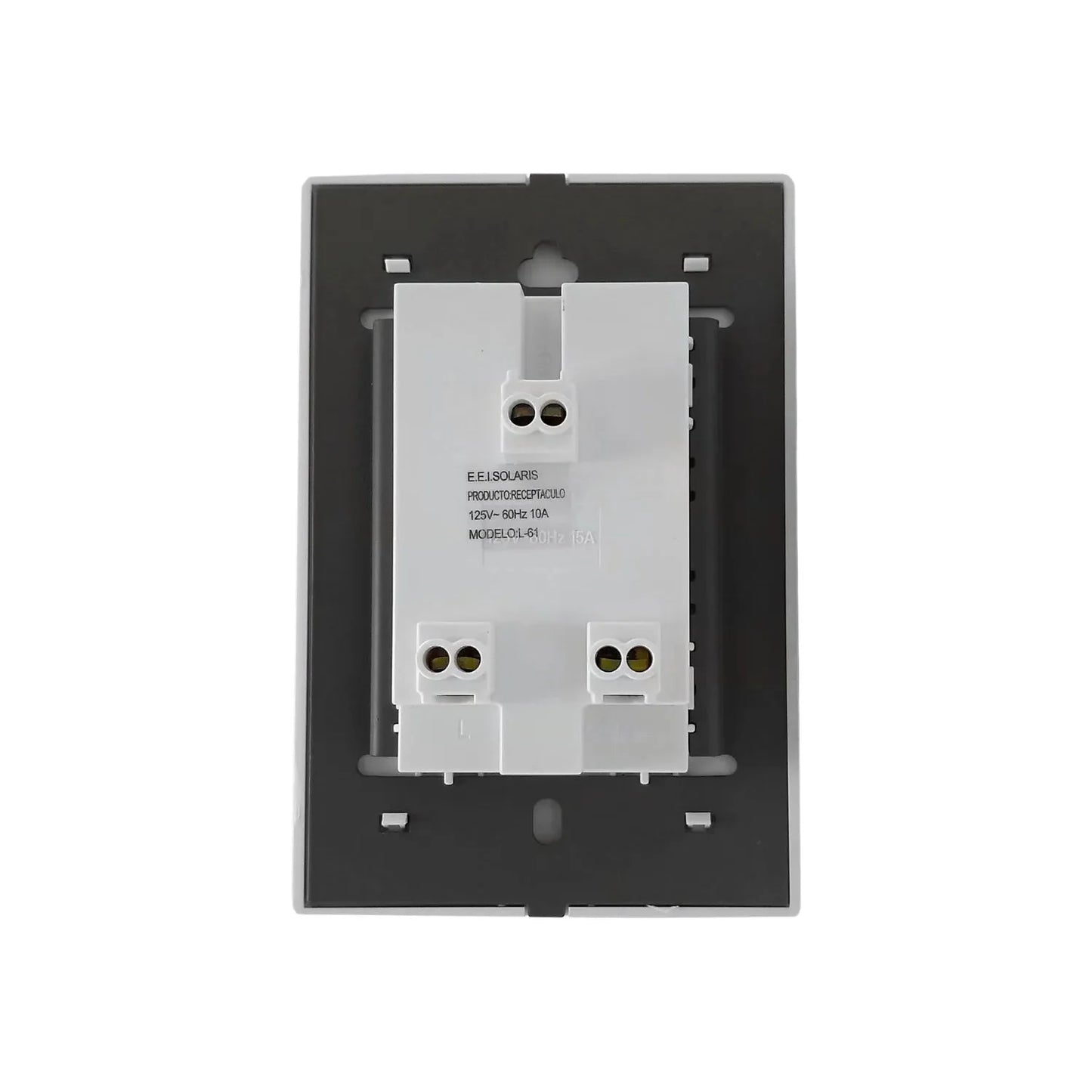 Placa 2 contactos blanca push Solaris L-61
