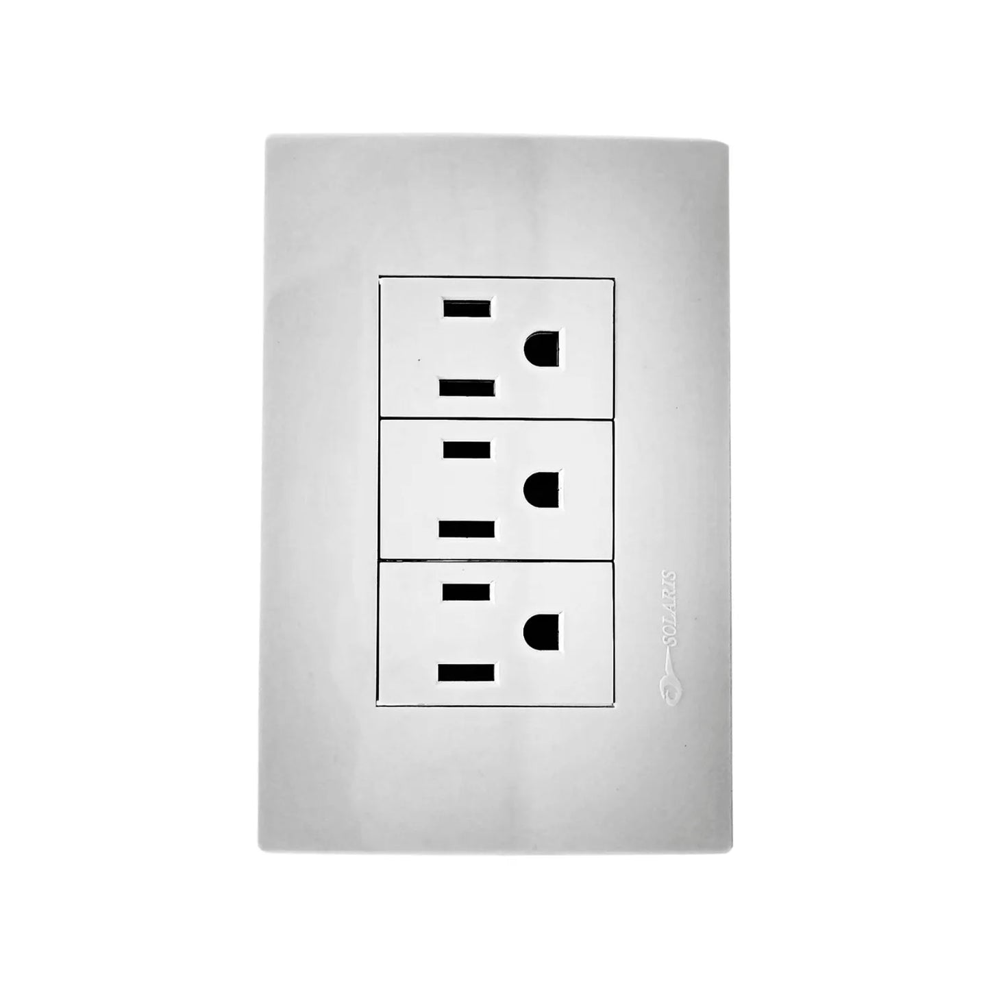 Placa 3 contactos blanca push Solaris L-61-3