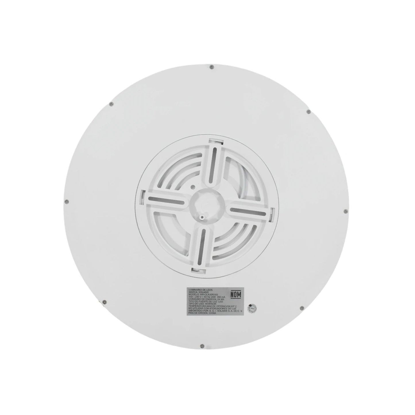 Lámpara panel LED redonda blanca Solaris 24W, vista trasera para sobreponer, modelo TOM24-BC