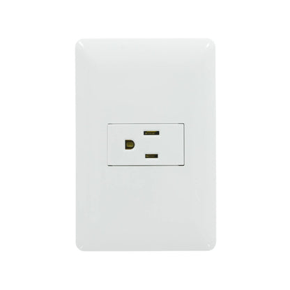 Placa eléctrica blanca con un contacto para enchufe tipo B, ideal para instalaciones residenciales Solaris