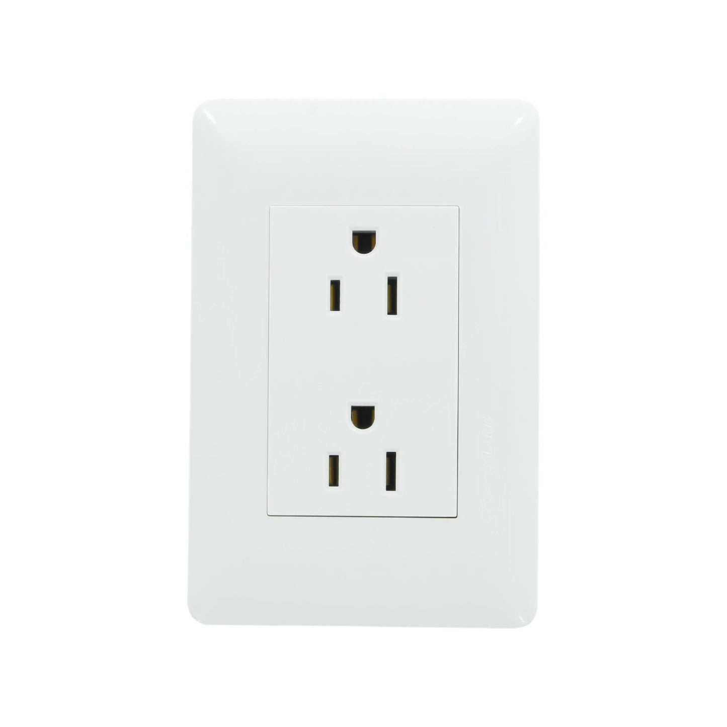 Placa dúplex blanca, toma de corriente doble para pared, estilo americano, instalación eléctrica.