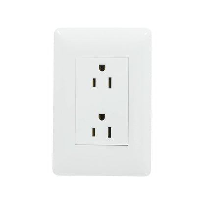Placa dúplex blanca, toma de corriente doble para pared, estilo americano, instalación eléctrica.