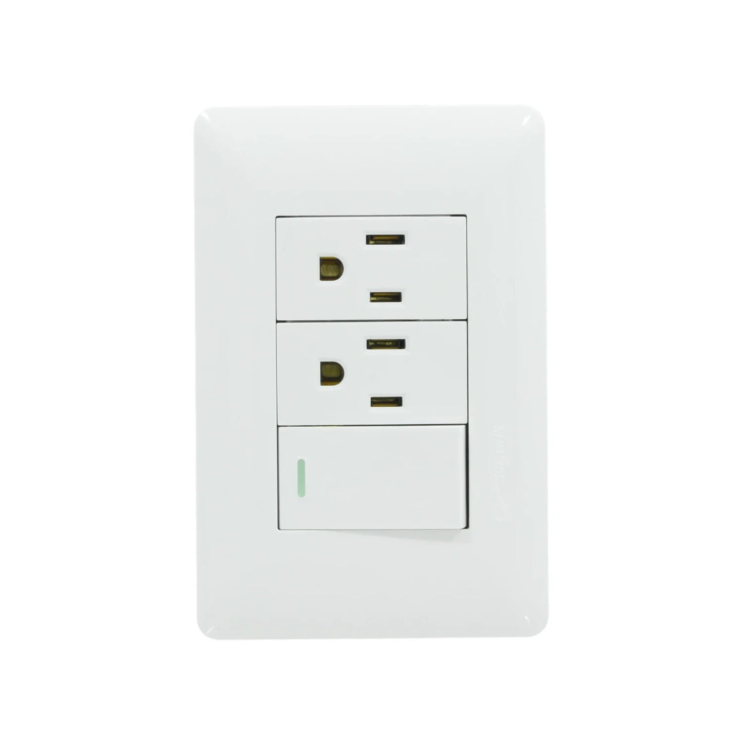 Placa 1 apagador/2 contactos blanca Solaris ECO-61-2-BC
