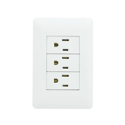 Placa 3 contactos blanca Solaris ECO-61-3-BC