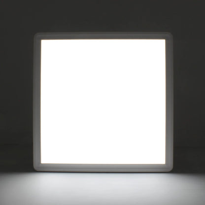 Lámpara panel LED cuadrada de sobreponer, luz blanca brillante, marco blanco