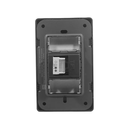 Placa de pared gris Solaris AL-08 para conector telefónico modular CAT3, vista posterior