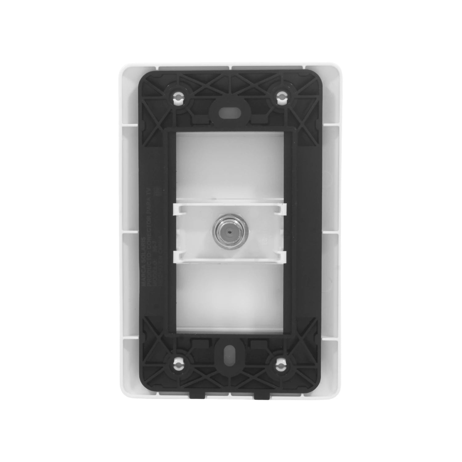 Placa de pared blanca Solaris para conector TV de cable coaxial, 1 entrada
