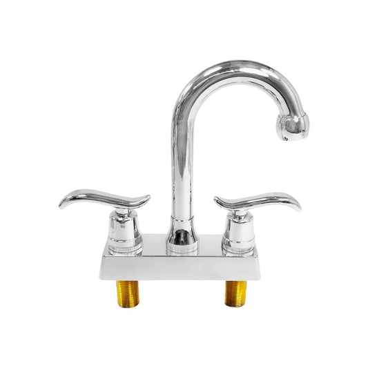 Mezcladora de lavabo cromada 4 pulgadas con dos manijas de palanca