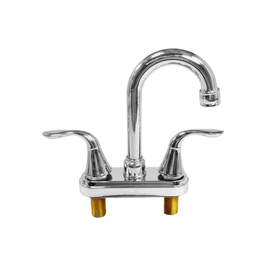 Mezcladora para lavabo cromada de 4 pulgadas con doble manija
