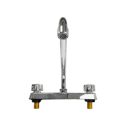 Mezcladora de fregadero cromada 8 pulgadas con doble manija para cocina