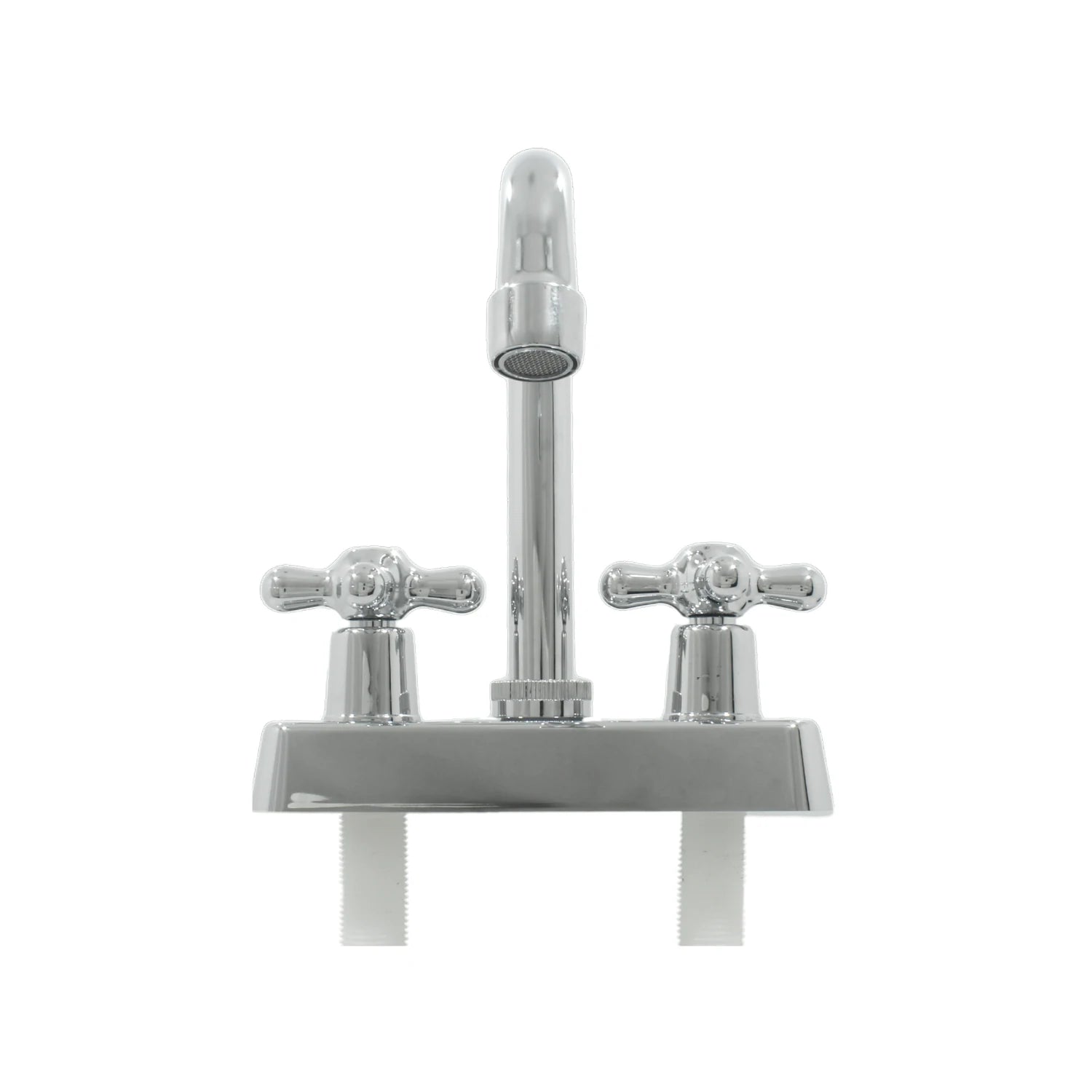 Mezcladora de lavabo cromada 4 pulgadas con dos manerales de cruz para baño
