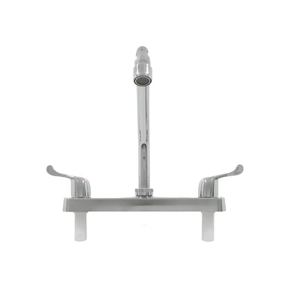 Mezcladora cromada para fregadero de cocina 8 pulgadas con doble manija de palanca