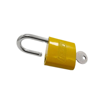 Candado MG amarillo dorado 40mm gancho corto de acero con llave de seguridad