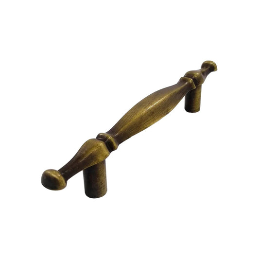Jaladera de latón antiguo, tirador clásico curvado para muebles, cajones y gabinetes.