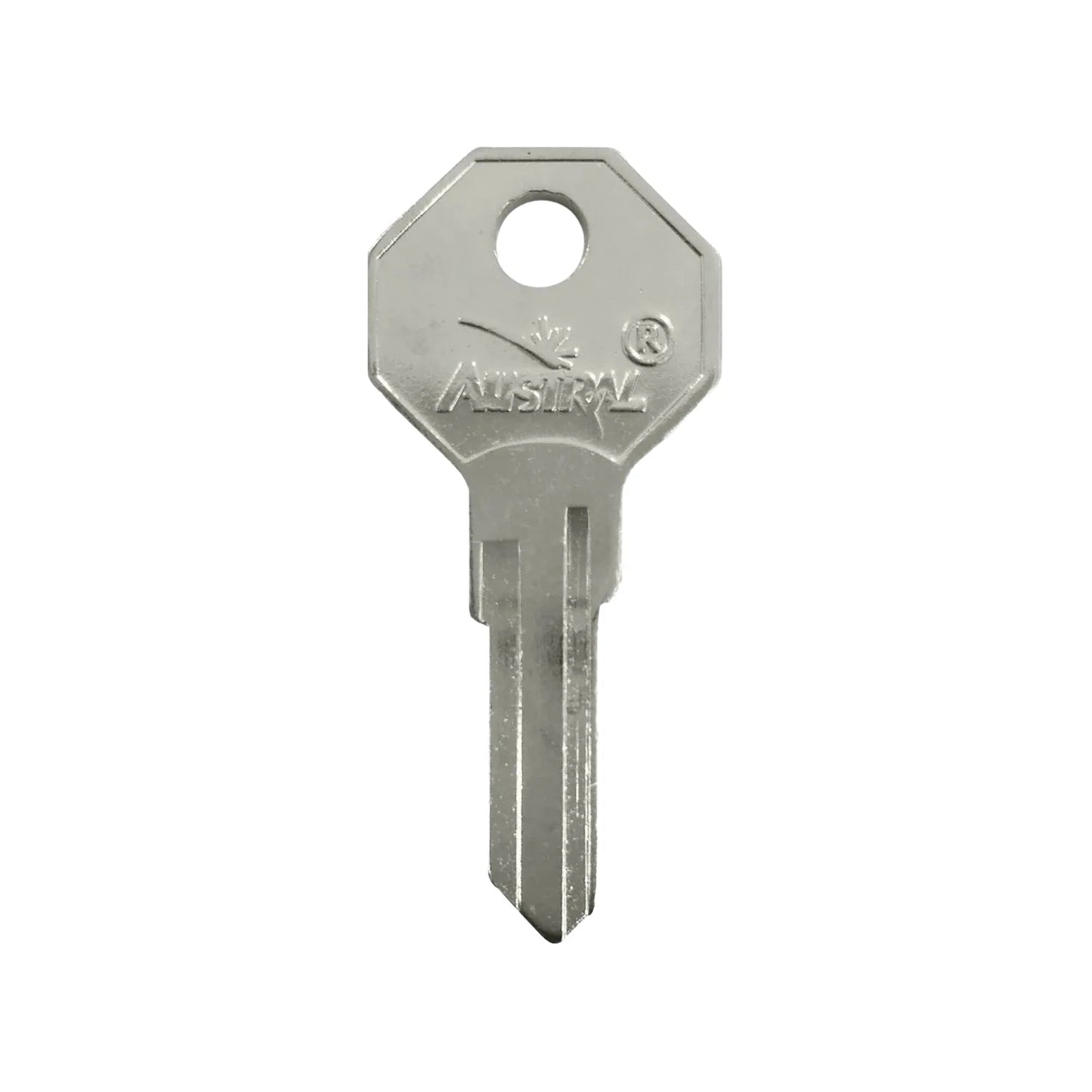 Llave virgen ASTRAL niquelada para duplicado, repuesto metálico de seguridad para cerrajería.