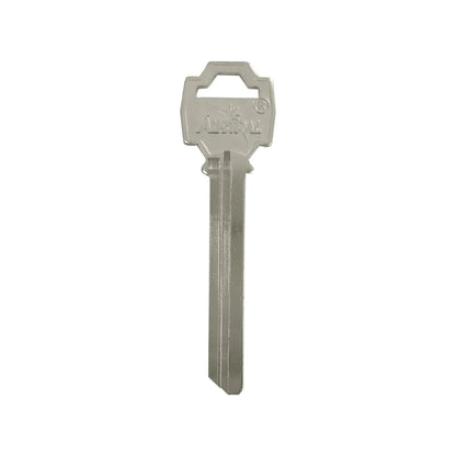 Forja de llave virgen ASTRAL niquelada para duplicado de seguridad, material metálico brillante.