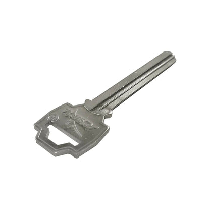 Forja para llave virgen niquelada AUSTRAL MG F-55, de metal plateado brillante